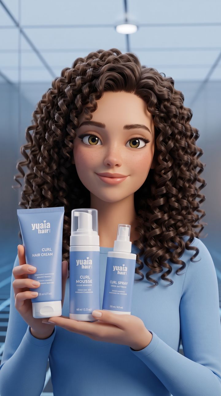Pixar-style 3D character holding the product