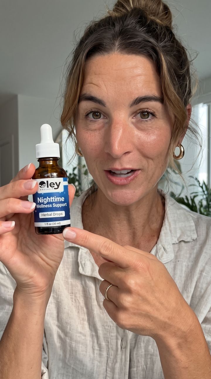 AI presenter holding a supplement